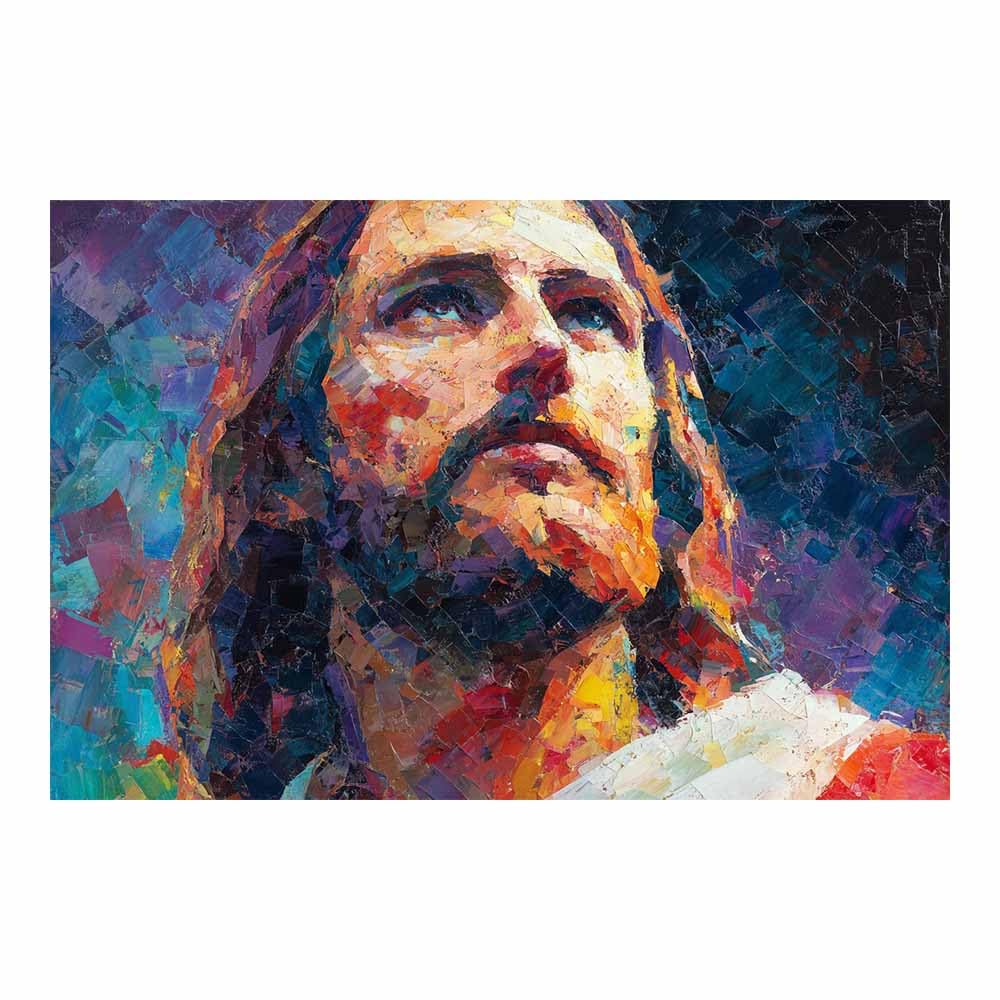 ZAMAEIU Jesus Canvas Wall Art Looking up to thes struggle Christian Painting Print for Bedroom Living Room Bathroom Home Wall Decor Church Decor(multicolored)-30x50cm Unframed