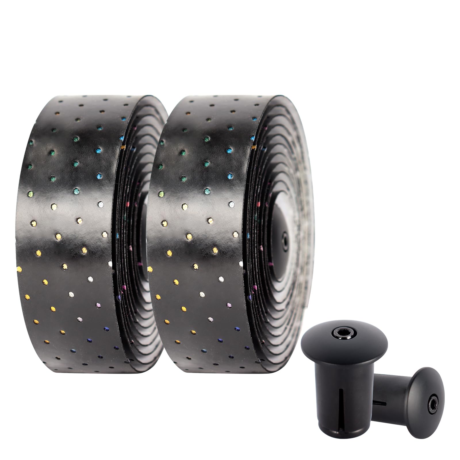 TIJYSH Bike Handlebar Tape,Bike Grip Tape，Bike Tape for Handlebars，Bicycle Bar Tape– 2 Rolls (Black - Colorful)