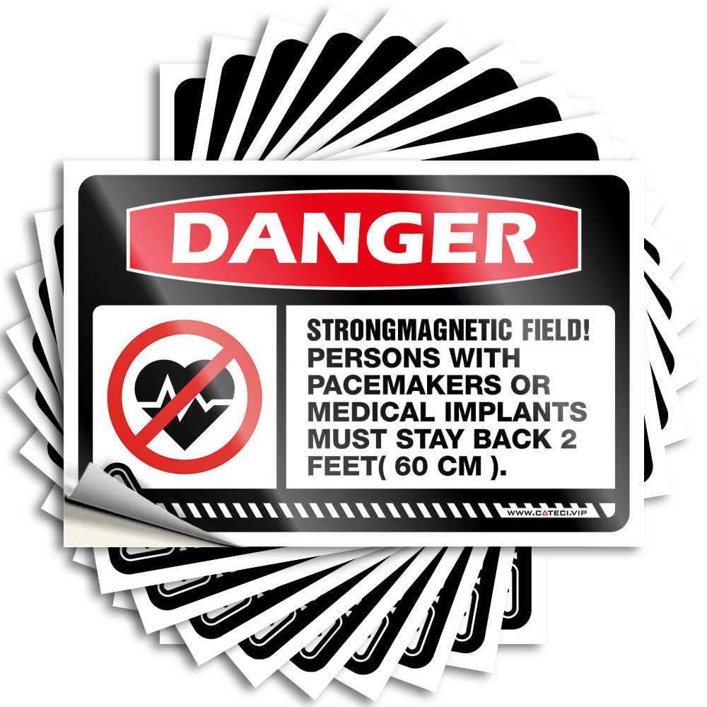 Decal Positive, Student Hat Danger Strong Magnetic Field | Cool Bathroom Stuff(6X9CM)