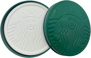 STARBUCKS 星巴克 星巴克 星巴克 杯垫 杯垫 标志 女神 Saren 可爱 搬家贺礼 白色 绿色 杯垫套装 4件套 罐 马口铁