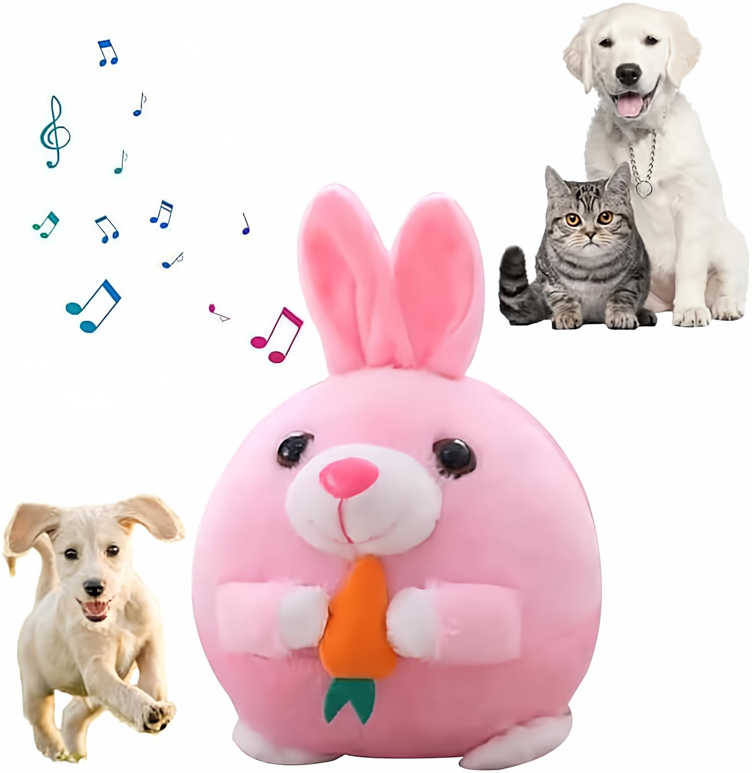 SENOY Active Moving Pet, 2024 Upgrade Interactive Dog Puppy Squeaky Moving Dog Ball Washable Cartoon Pig Sound Electronic Shake Bounce Boredom Talking