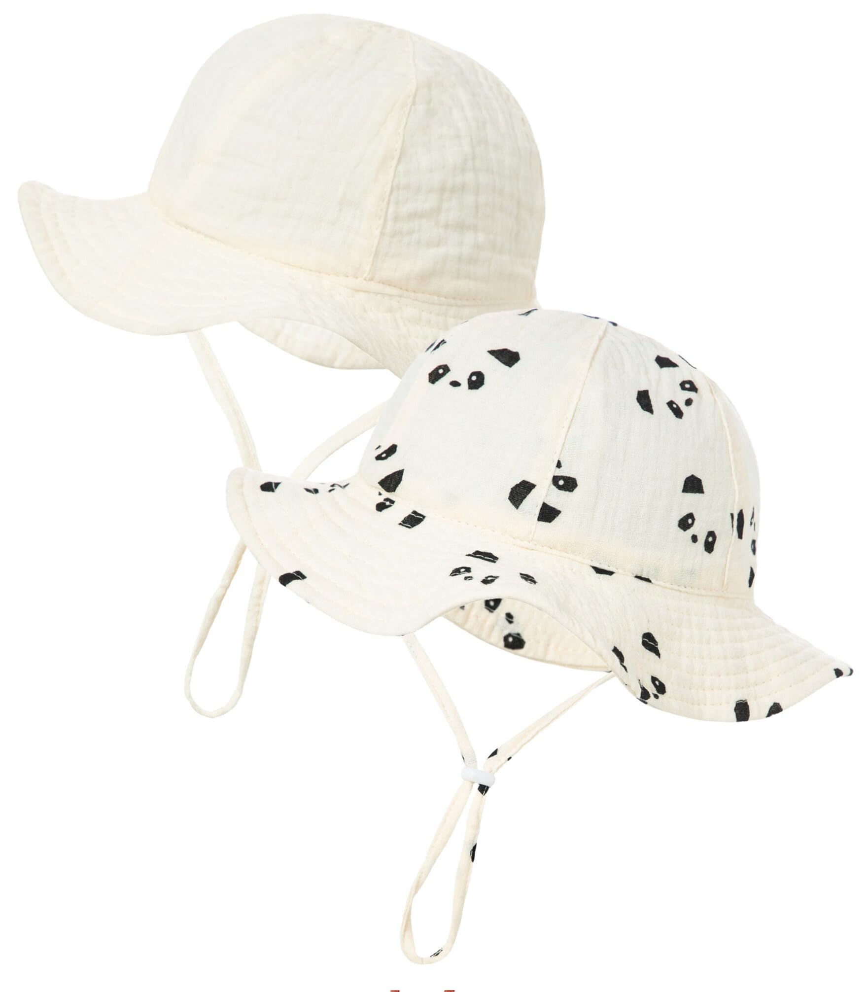 AIEOE 2 Pack Sombrero Playa Bebe Gorro Niña Verano Sombrero de Sol para Bebé Correa de Barbilla Ajustable 3-12 Meses