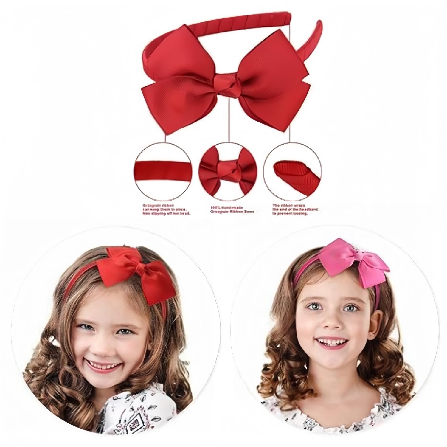 Cerchietto per ragazze con fiocco, cerchietti per ragazze con nastrino, fasce per la testa in seta, accessori per capelli per bambini, copricapo alla moda, adorabile fascia con fiocco