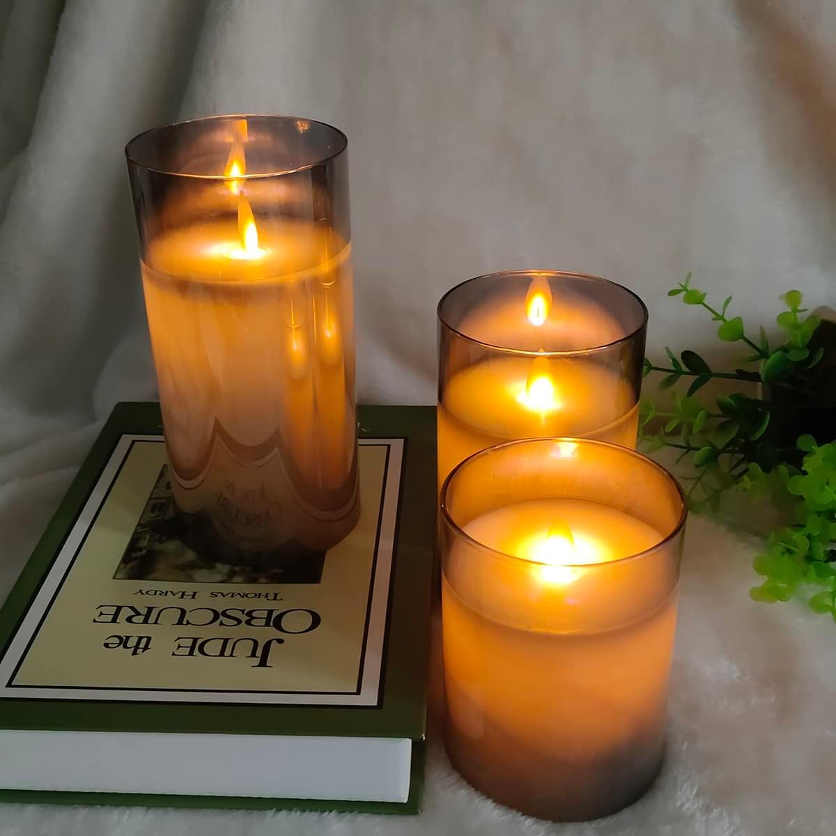 NICE POINT LED Flameless Candles,Rechargeable Flashing Pillar Real Wax Candle with Remote Control and Timer - Image 3