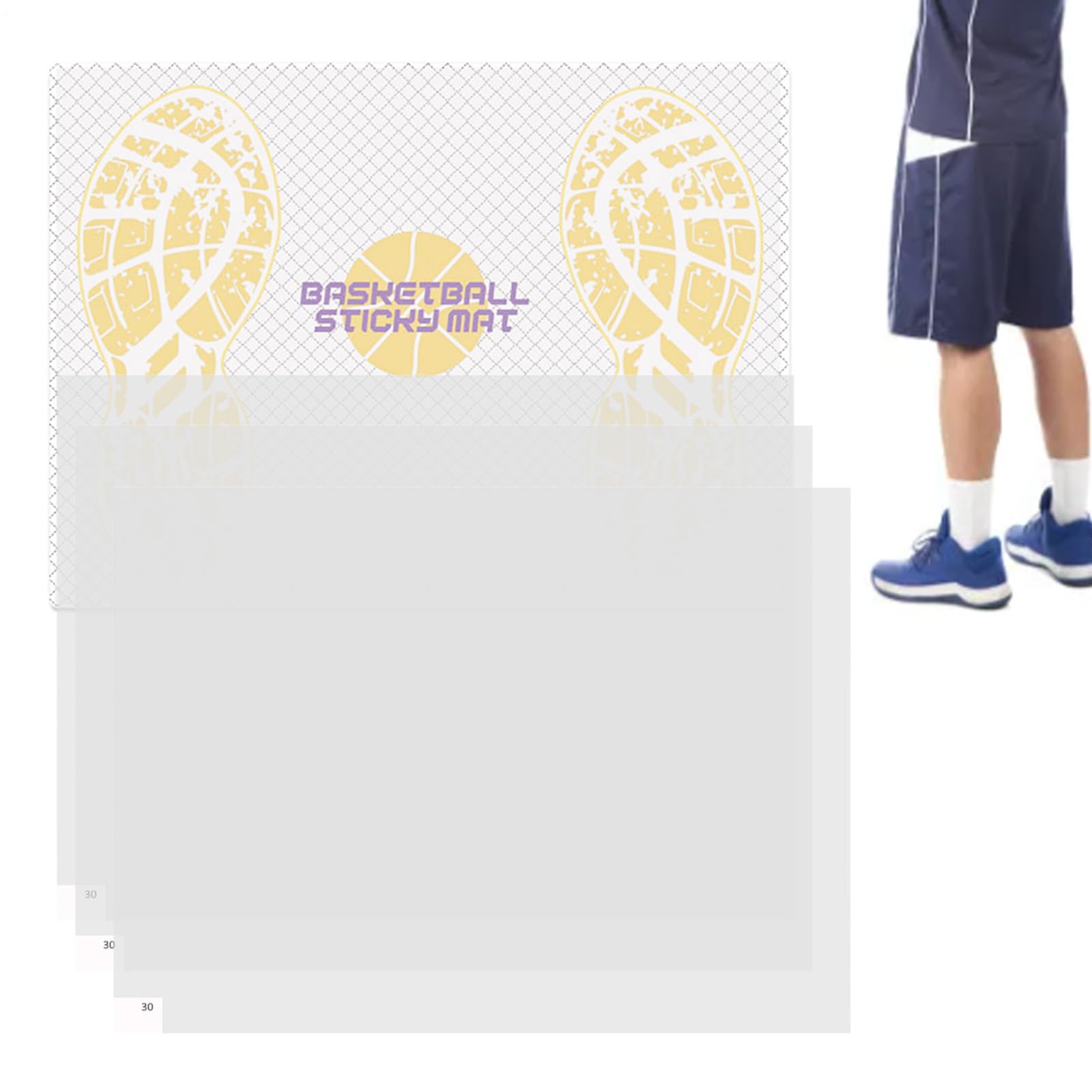 Estera de Tracción Baloncesto – Superficie adhesiva antideslizante de 17x13 pulgadas, tablero de agarre deportivo, alfombrilla de baloncesto autoadhesiva duradera con hojas de repuesto, accesorio