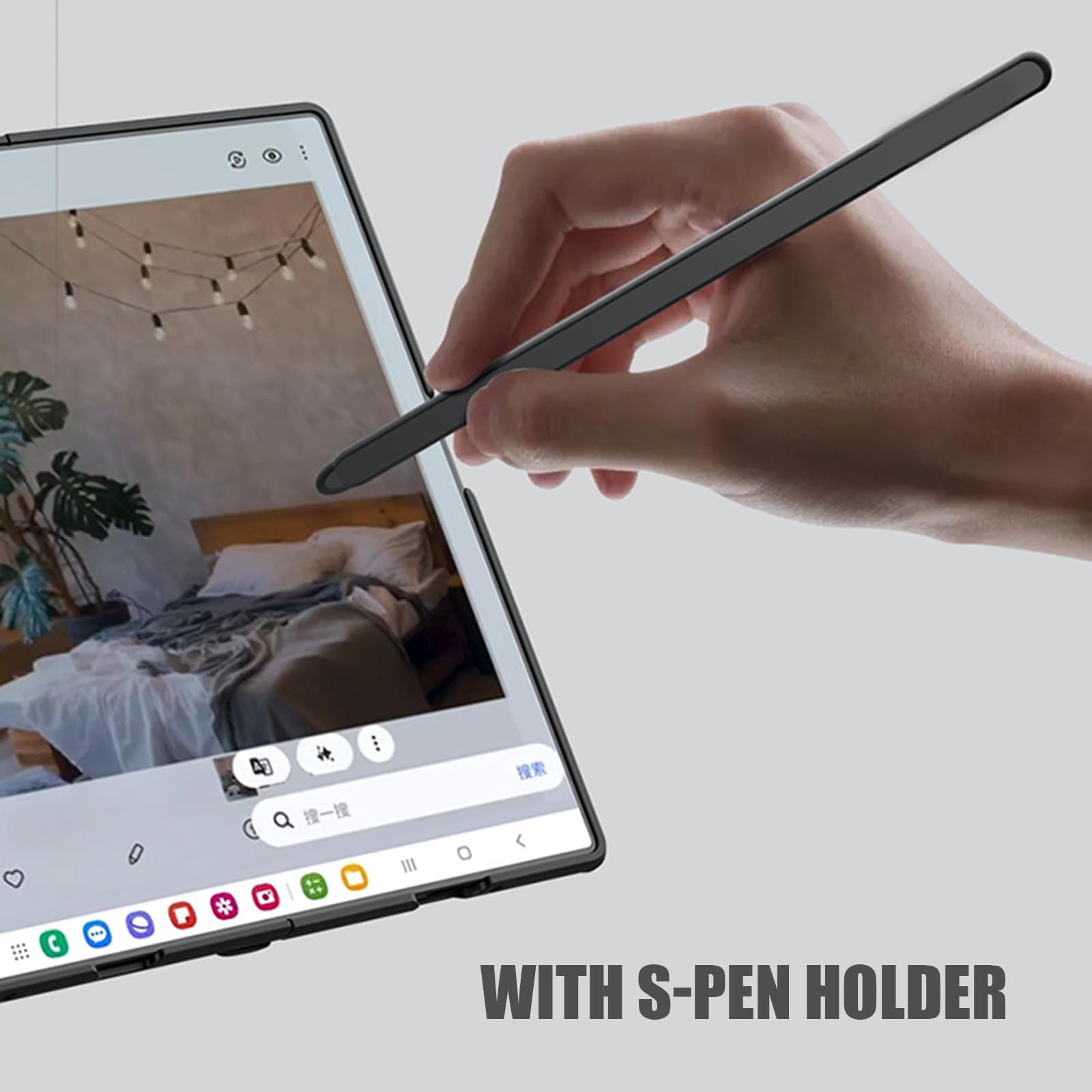 Hülle Für Samsung Galaxy Z Fold 7, Vollständig Kameraschutz Handyhülle Mit Scharnier Schutzhülle rutschfeste,Schwarz,Fold 7