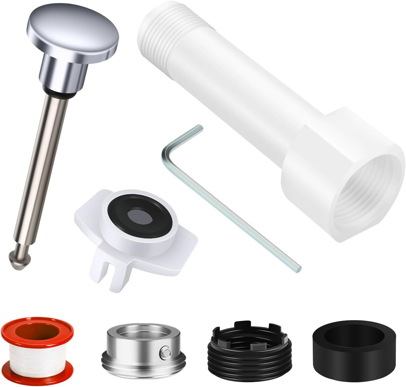 Coolfell Tub Spout Adapter and Diverter Repair Kit, for 3/4" IPS and 1/2" IPS Pipe, 1/2" Copper Pipe, Bathroom Tub Faucet Repair Kit, with Installation Manual