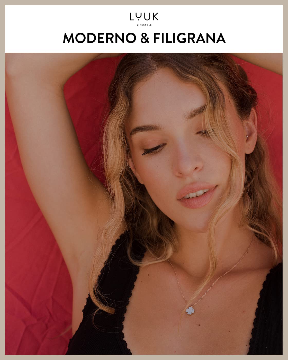 LUUK LIFESTYLE Collane femminili in acciaio inox con ciondolo, gioielli alla moda per tutti i giorni, compagni di viaggio, vacanze o vita quotidiana, idea regalo alla moda, in argento, oro e rosa