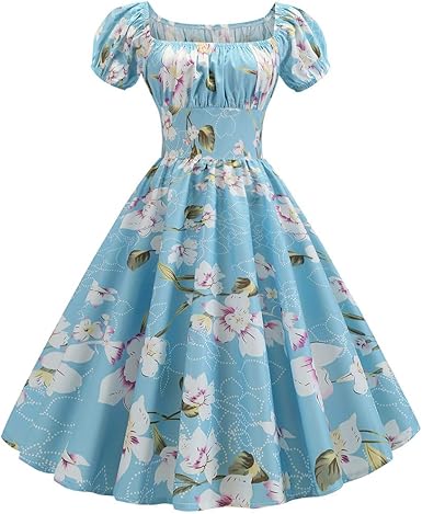 Robes Annees 50 Pour Femme Vintage Et Elegantes Annees 50 Annees 60 A Line Rockabilly Robe A Manches Florales Retro Coupe Evasee Cocktail Soiree Swing Robe Amazon Fr Vetements Et Accessoires