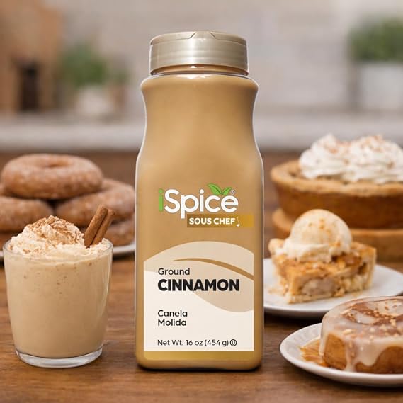 iSpice PREMIUM GROUND CINNAMON Variation | CINNAMON STICKS|CINNAMON SUGAR SPRINKLE| Pure and Fresh |Essential Kitchen Spice (16 oz Cinnamon Ground)