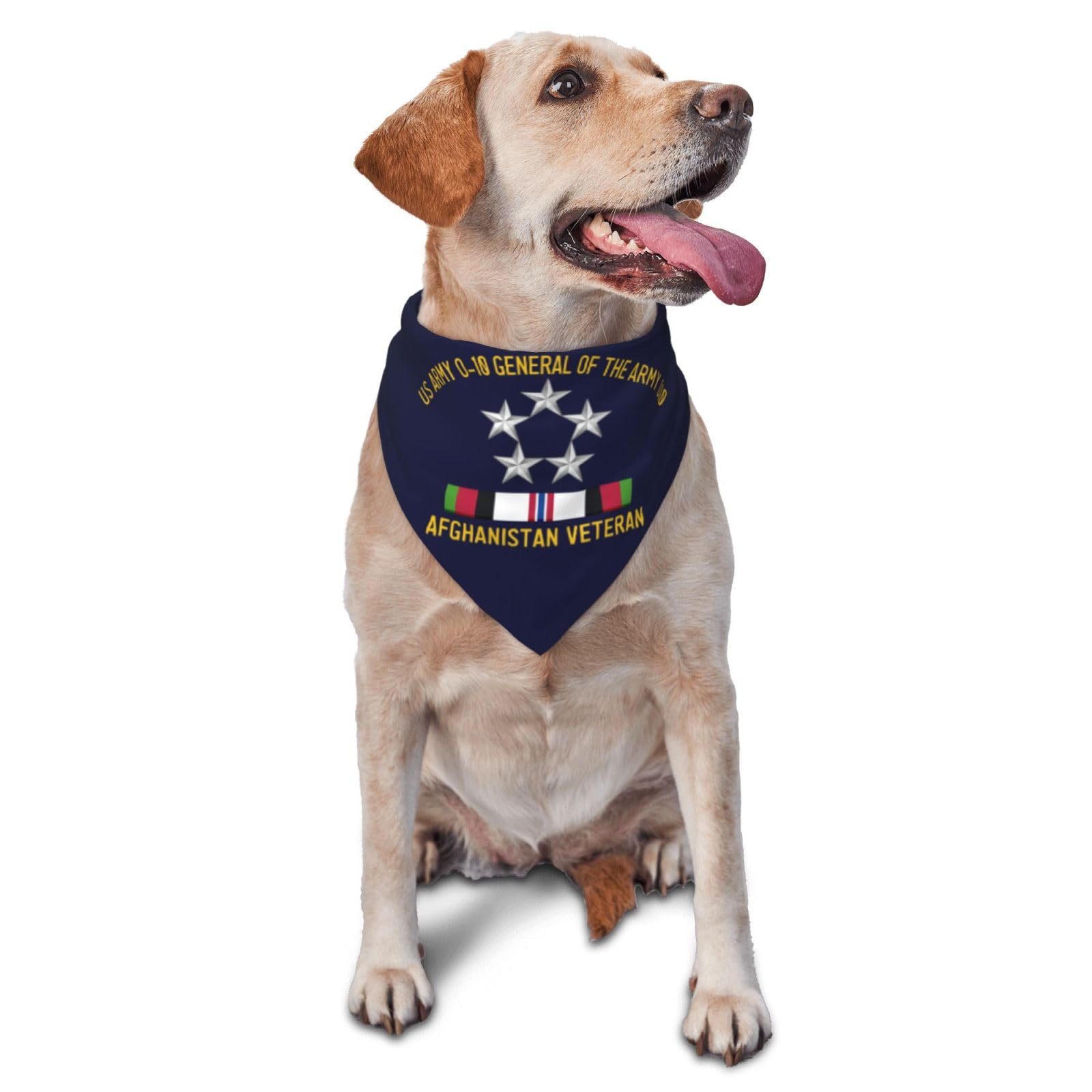 US Army O-10 General of The Army O10 Afghanistan Veteran Dog Scarf Pet Bandana Cat Pet Bibs