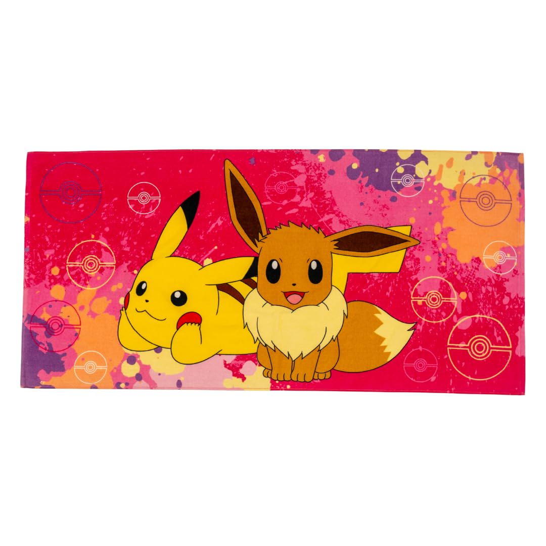 Pokemon Girl Anime Kids Super Soft Cotton Bath/Pool/Beach Towel, 58 in x 28 in, (Officially Licensed Product) by Franco