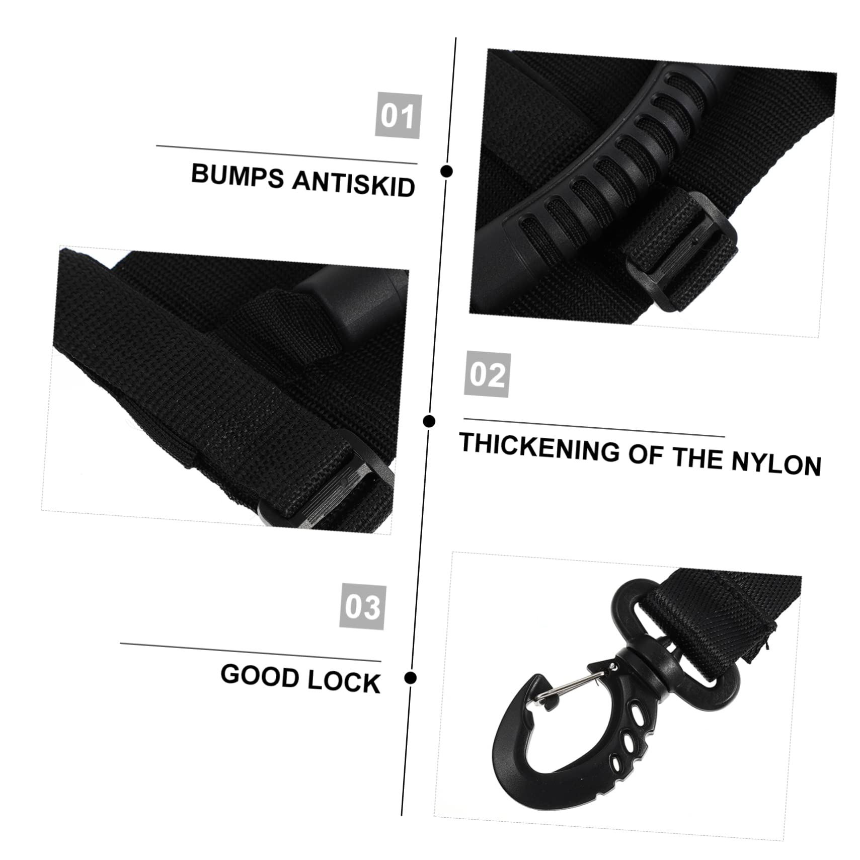 BESPORTBLE 4pièces De Transport Ajustables pour Trottinette Sangles De Universelles Noir pour Chaises De Plage Et Scooters Pliables
