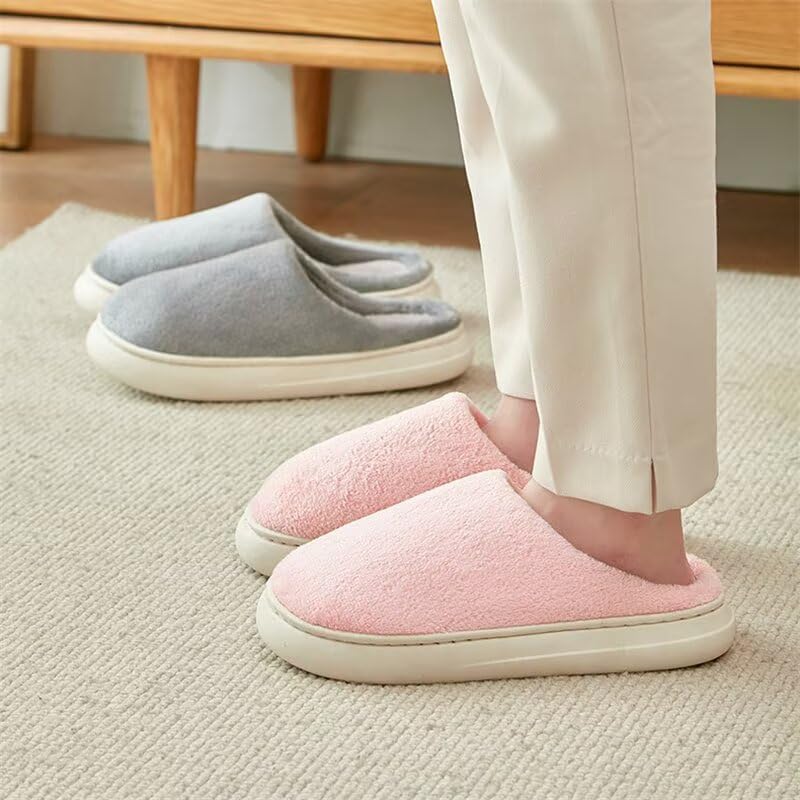 Men Women Lightweight Quiet Cotton Slippers for Winter Indoor Bedroom Home Walking3