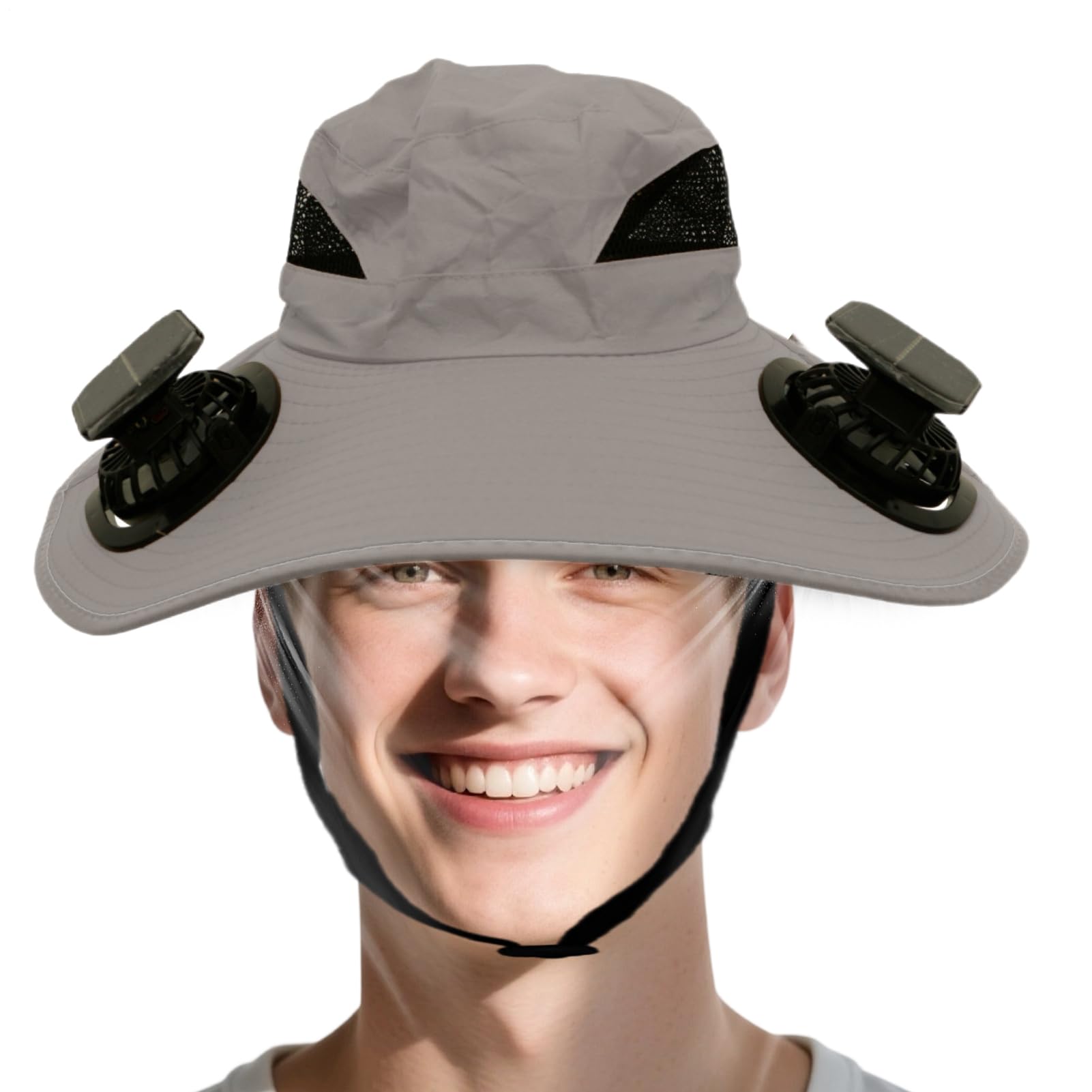 Cappello Ventilatore Solare Cappello a Secchiello Traspirante Impermeabile | Copricapo a Secchiello Rinfrescante Portatile Traspirante con Protezione Solare per Viaggi Escursioni Sport Campeg
