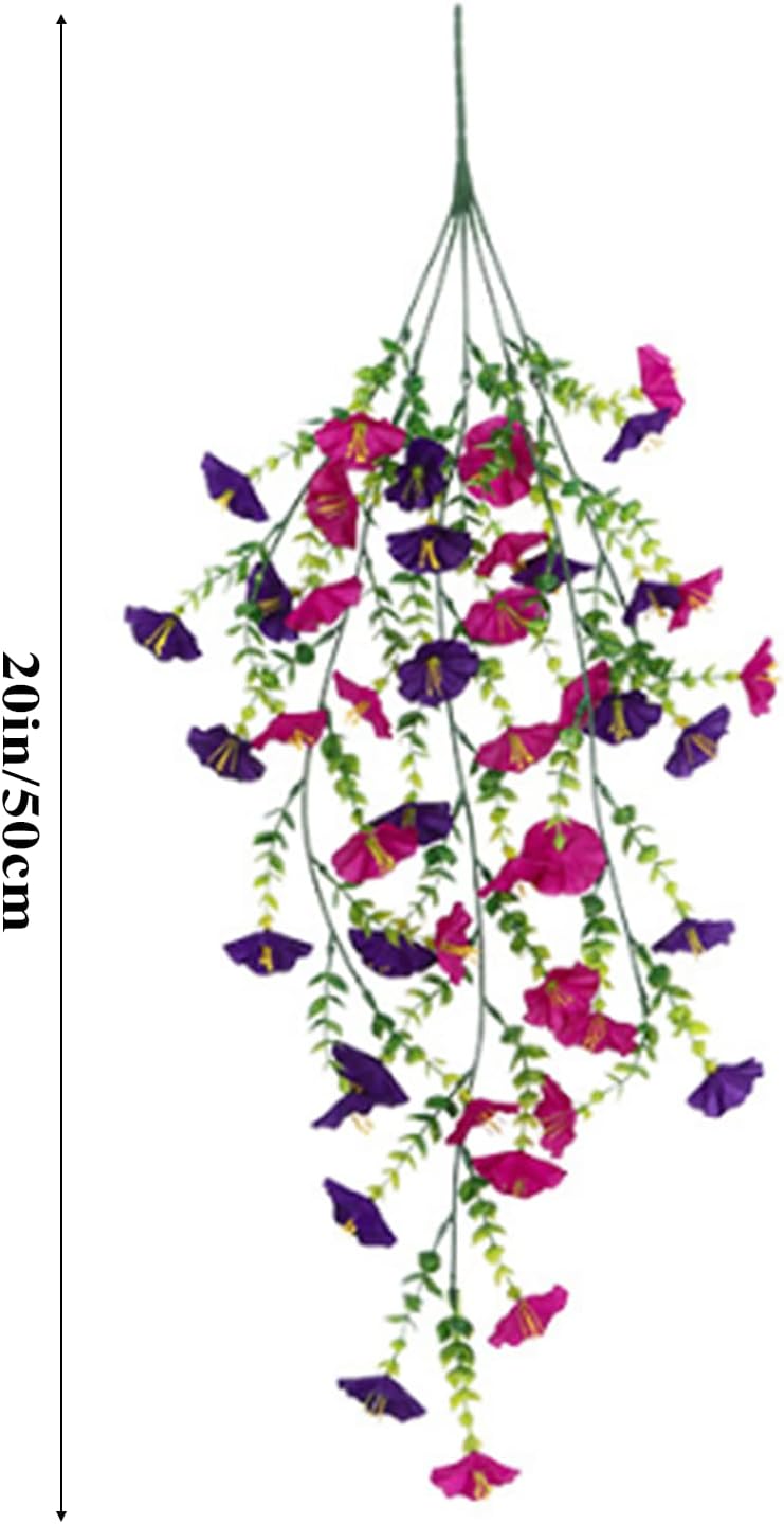 Fake Flowers for Outside,uv Resistant Artificial Outdoor Flowers, 1 Pack Fake Plants,Outdoor Faux Plants,Artificial Hanging Plants Outdoors Fake Flowers(Purple Pink) - Image 2