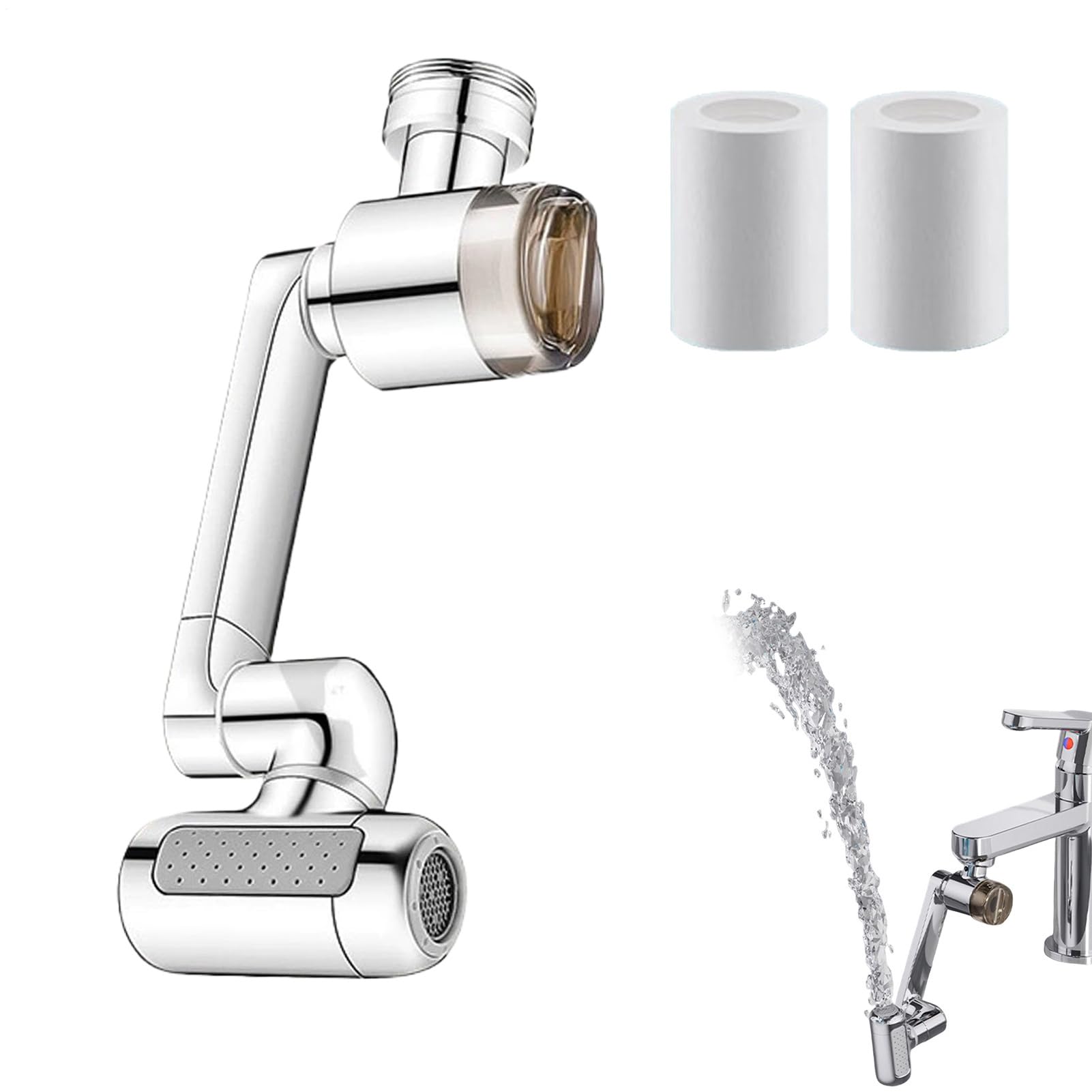 Rallonge de robinet pour salle de bains orientable pour laver le lavabo sans effort