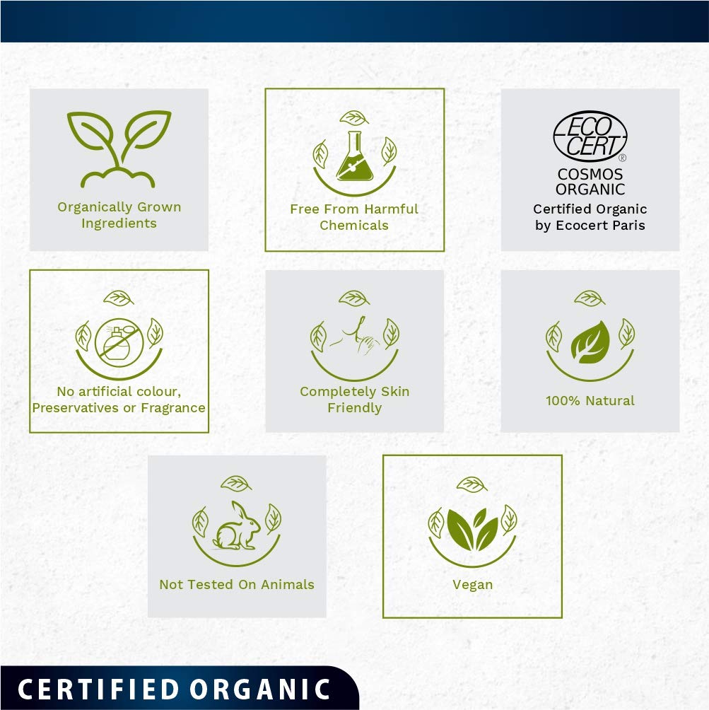 AMAzing EARTH Certified Organic Beard Oil and Beard Wash Combo for Hair Growth Oil, Non-Sticky, Conditioning, Hard Curly Beard, Sulphate & Paraben Free 4