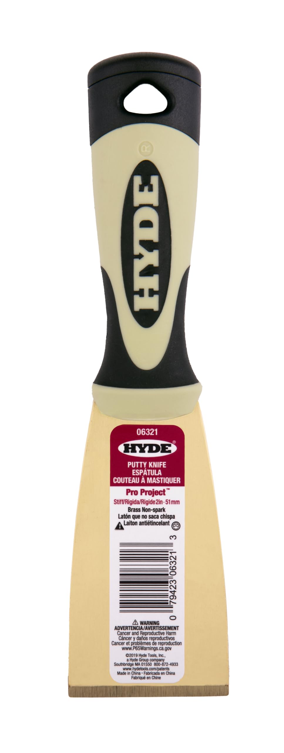 Hyde 06321 2" Stiff Pro Project Brass Putty Knife