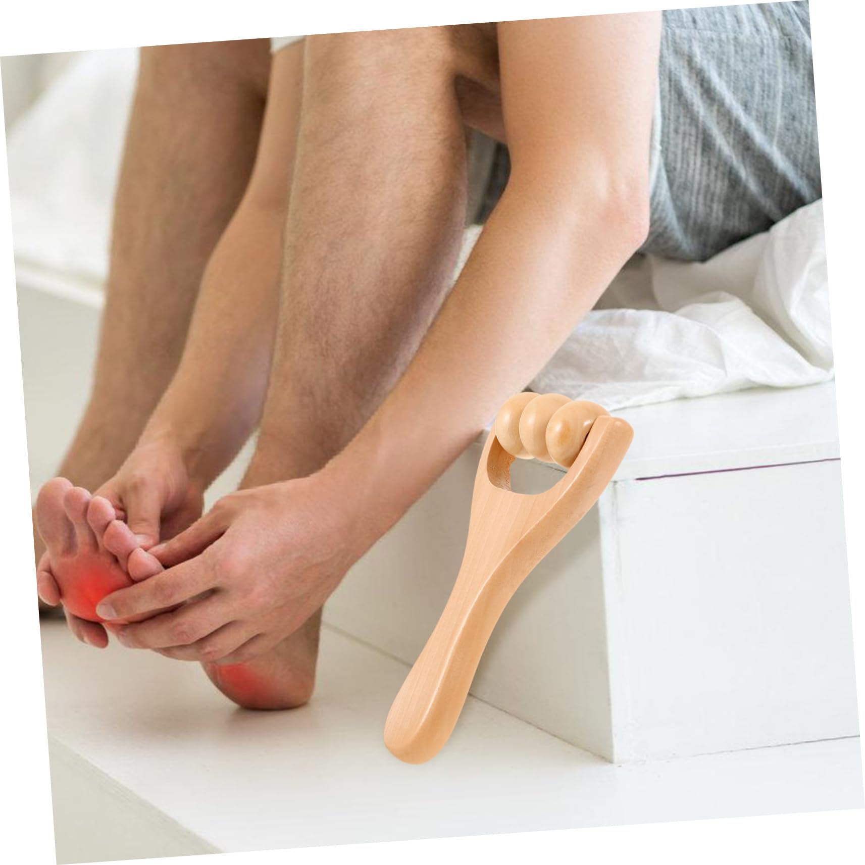 VICASKY Holz Massageroller für Fußmassage und Faszienrollen Tragbarer Handroller für Beinerholung Unterarmrolle 1 Satz