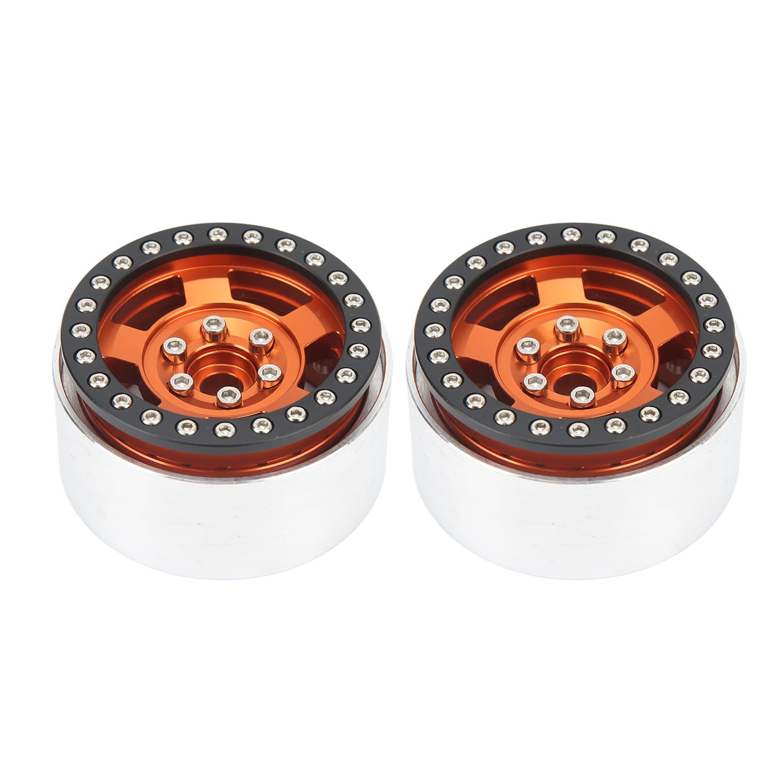 4 sztuki RC Felgi 1.9 cala metalowe zamienne RC Koło samochodowe do SCX10 90046 AXI 03007 MST 1/10 RC Auto (pomarańczowe)