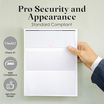 ABC Computer Checks Compatible w/QuickBooks, Checks on Top, Marble Blue (500 Sheets)