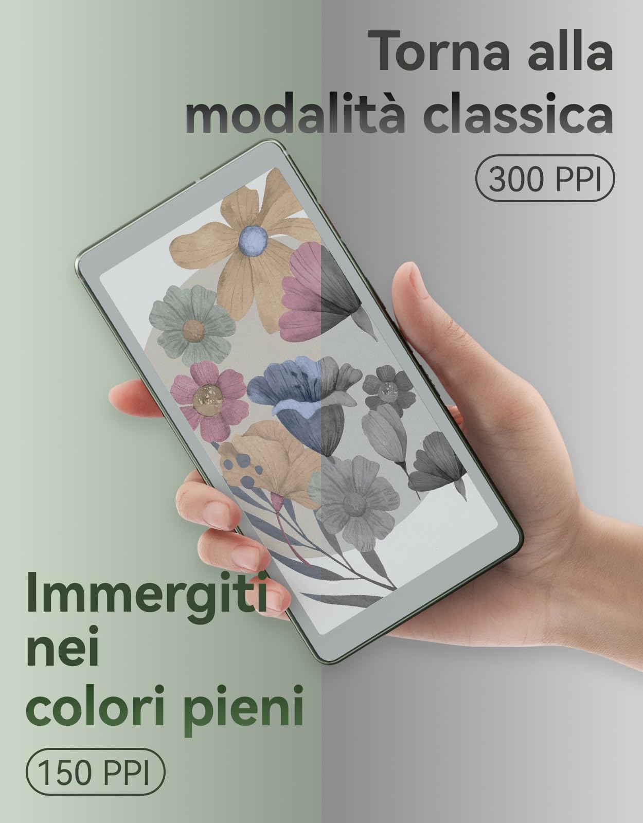 VIWOODS 6,13’’ AiPaper Reader C con display a colori, dispositivo eReader E Ink con luce calda e fredda regolabile, ultra-sottile e leggero, con integrazione AI, 128 GB di memoria