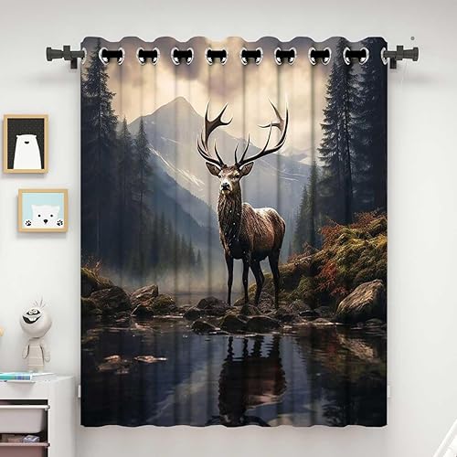 Cortina de alce para dividir habitacion, cortina de desierto, cortina divisora de habitación, cortina de garaje de 47 pulgadas de ancho x 78.7