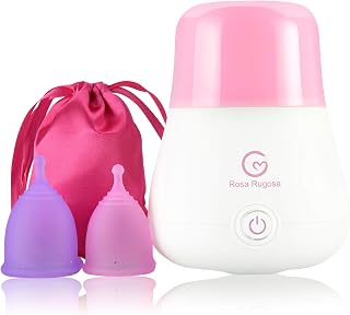 ROSA RUGOSA Menstrual Cups Small + Large + Steamer Bundle - Leak-Proof Period Protection & Easy Sterilizer for Beginners
