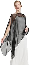 BEAUTELICATE Crepe Chiffon Shawl for Women Cape Chiffon Party Light for Brides Weddings and Evening Dresses