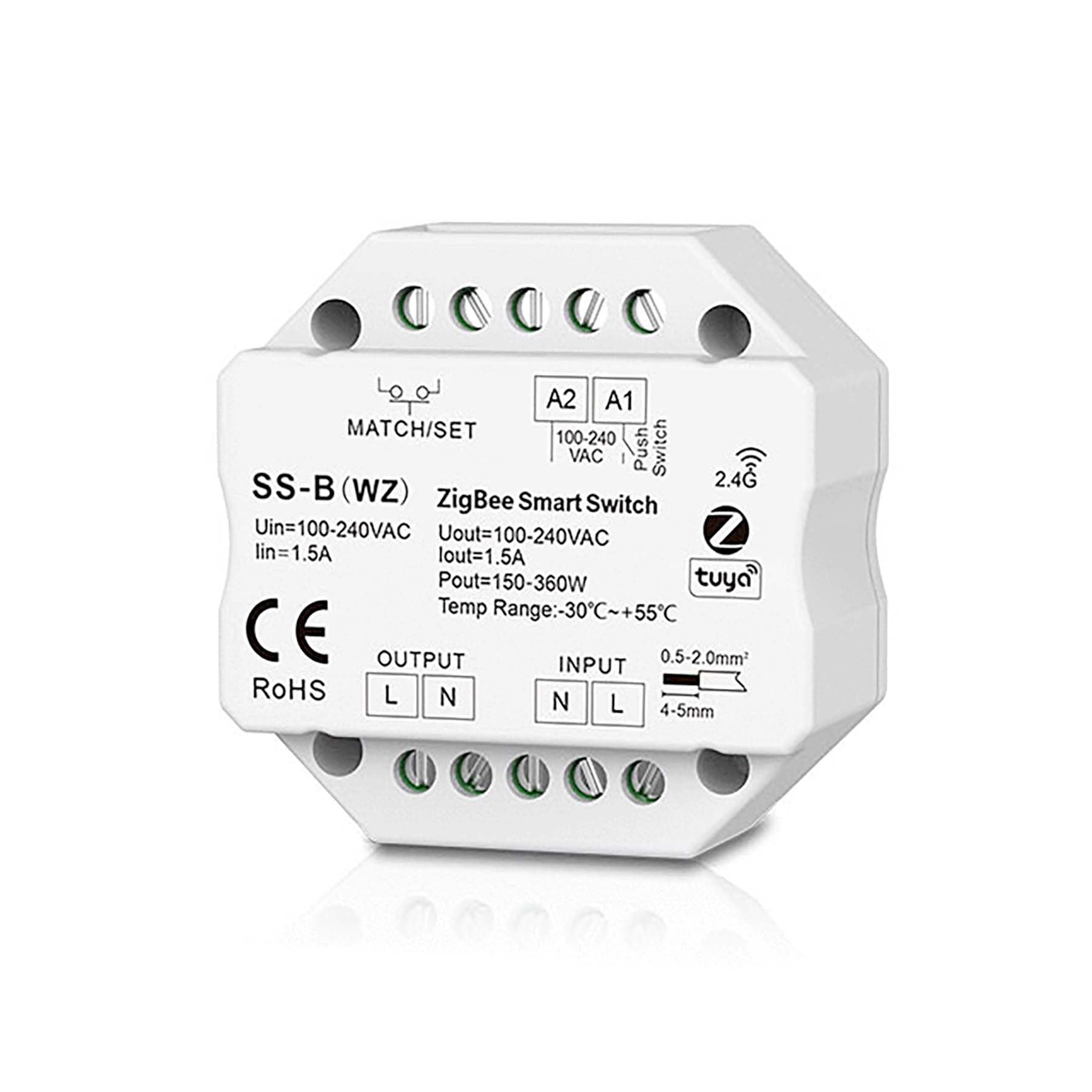 LED AC100-240V Zigbee Smart Switch, Tuya APP Voice Control 2.4GHz RF, SS-B(WZ)