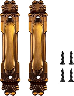 2Pcs Antique Door Pull Handle, European Style Antique Cabinet Pull Handle Kitchen Door Handles for Cabinets Drawer Closet Wardrobe Pull (Bronze)