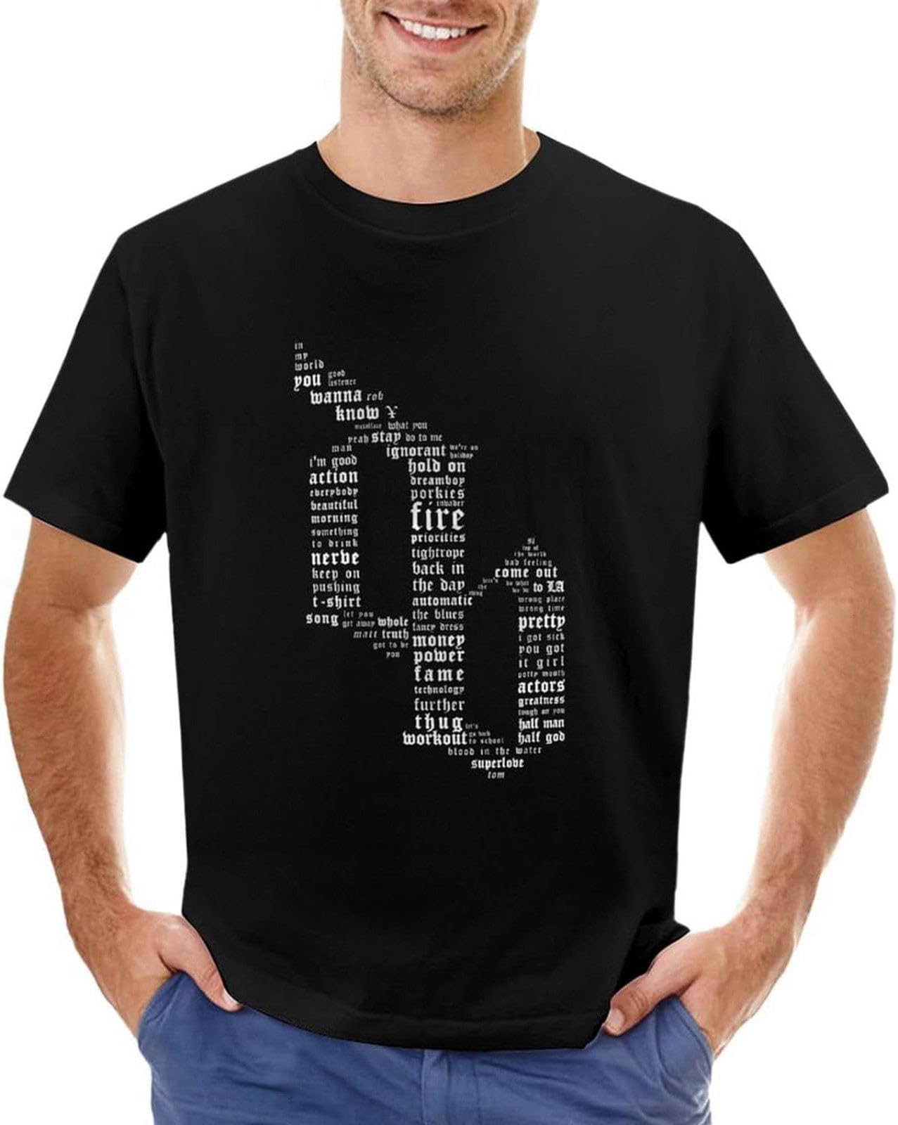 Amairart Men's Black Don Broco T-Shirt T-Shirt Short Sleeve Tee Tees Summer Clothes T Shirts For Graphic M