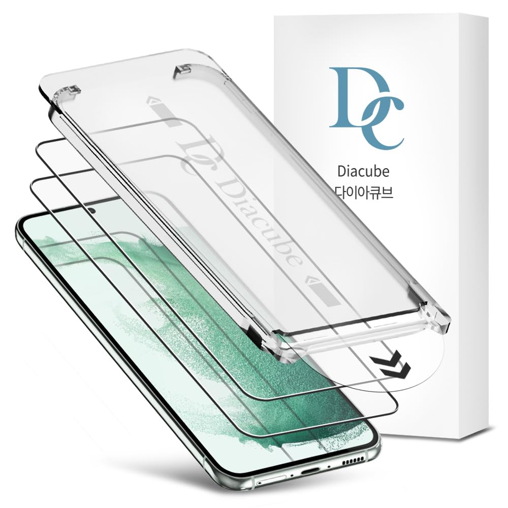 2-PACK Tempered Glass Screen Protector for Samsung Galaxy S22 [Easy Auto Dust Removal Installation Frame] [Supports Ultrasonic Fingerprint Unlocking] 9H Hardness, Scratch Resistant, Fingerprint Resistant, Ultra HD Clear