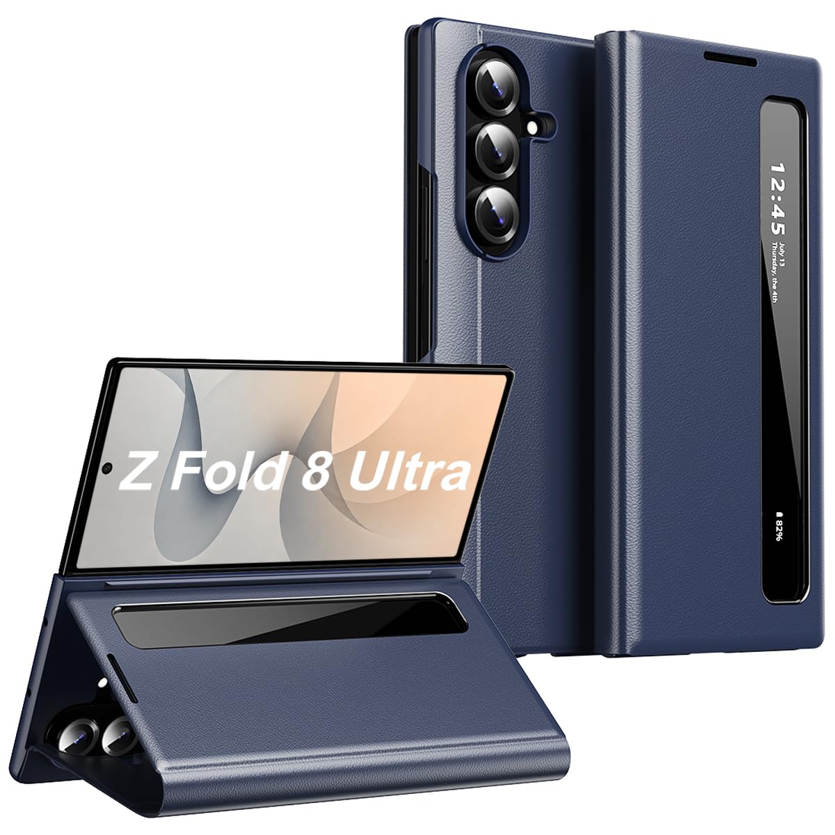 Cover per Samsung Galaxy Z Fold 8 Ultra Custodia a Libro con Finestra Smart