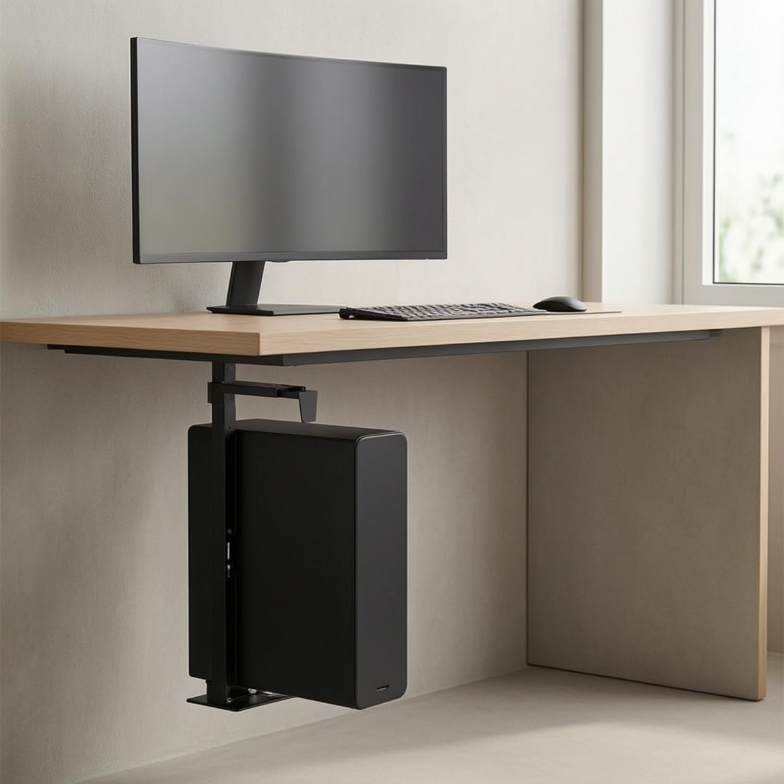 Porta PC sotto Scrivania in Metallo , style to 4 , Nero - Spessore 1,8 Mm