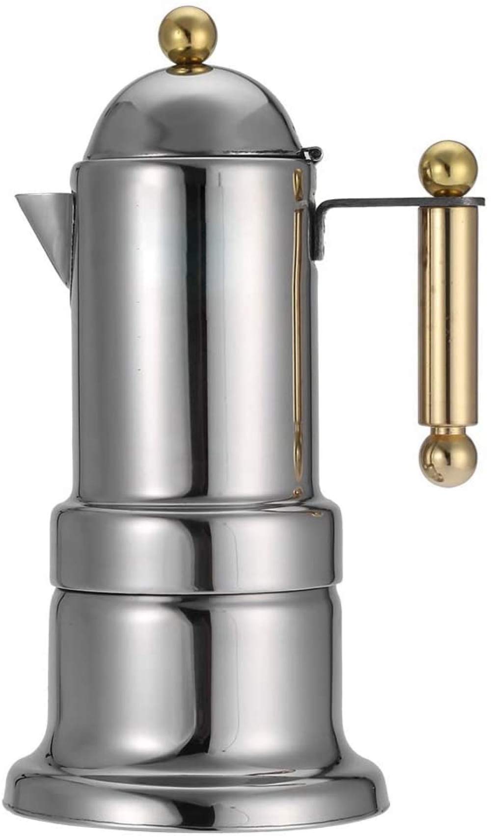 CLQ Moka-Pot Espresso-Kaffeemaschine Aus Edelstahl Moka Pot Mit 4-Tassen-Sicherheitsventil