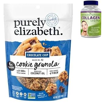 Nutri Health One Collagen + purely elizabeth granola vanilla chocolate chip 20 oz, 1.5 Pound Pack of 1