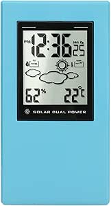 Weather Forcast Clock, LCD Display Timer Solar Battery Powered Desktop ...