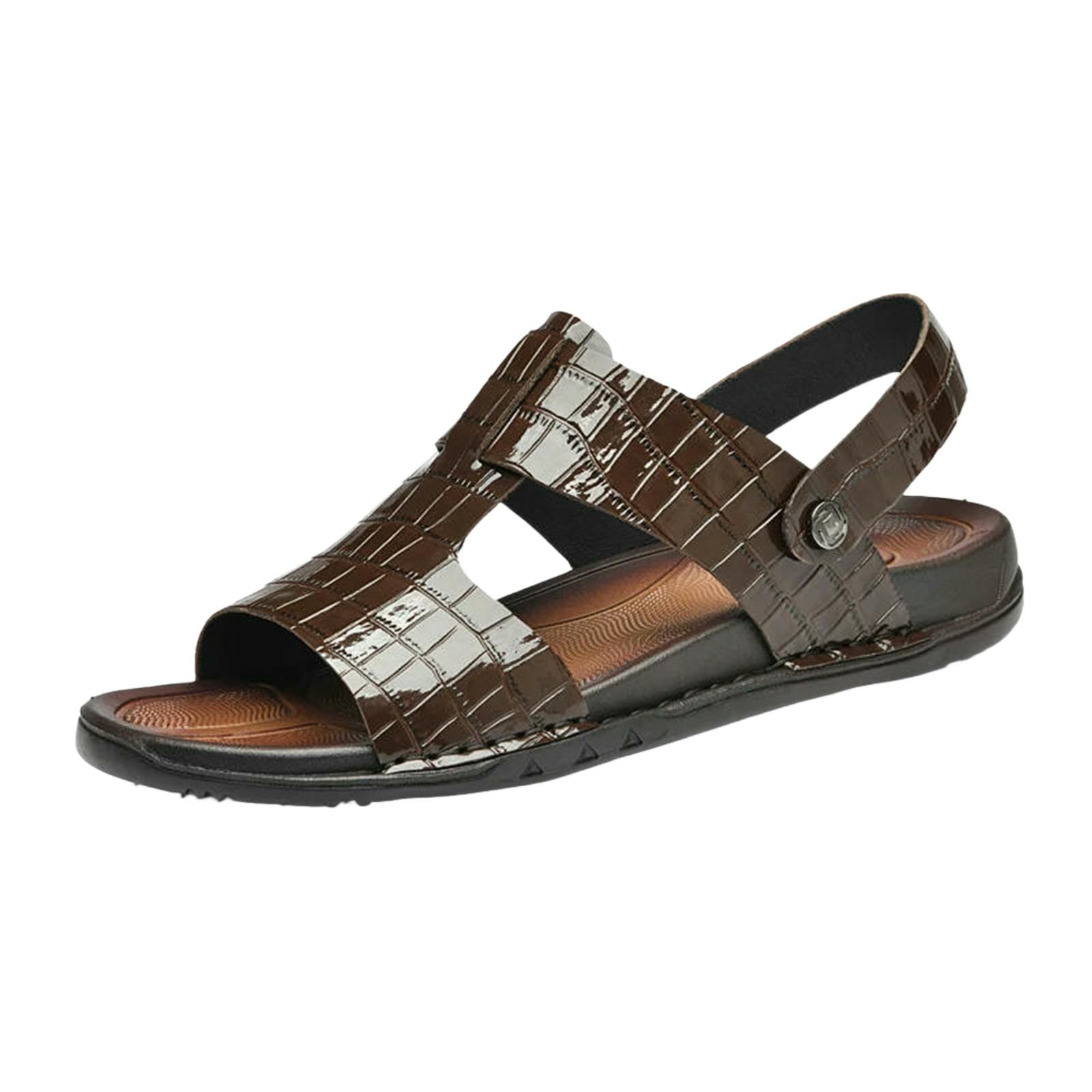 Claquettes Hommes Femme Sandales Chaussures De Camping Travail Quotidiennes-marron-2-43