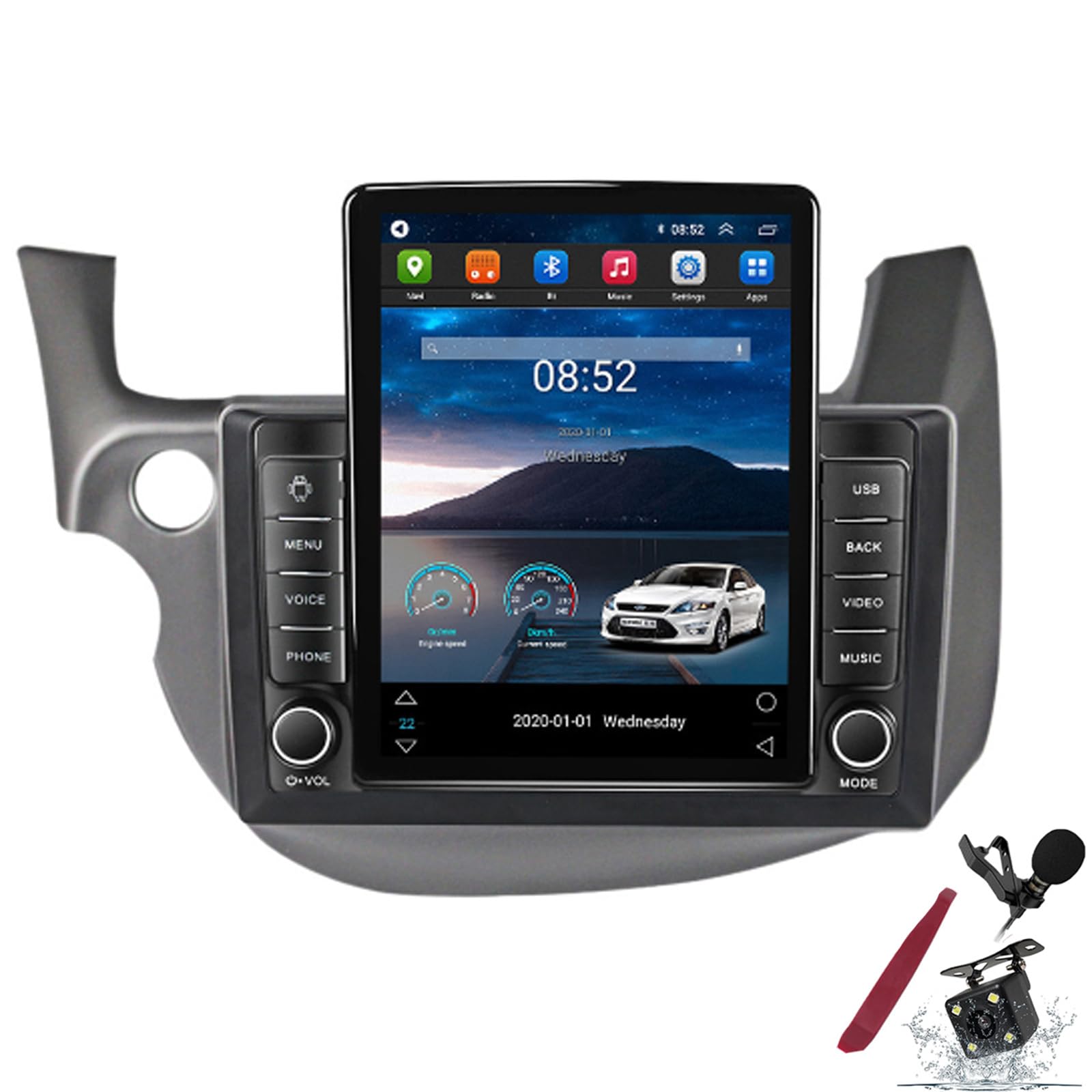 Radio samochodowe z Androidem 15 do samochodu SAT do H-Onda Jazz LHD/RHD (2007-2014) 9,7-calowy Android z odtwarzaczem multimedialnym, Carplay GPS Navigation HiFi BT 5G WiFi SWC, M200s