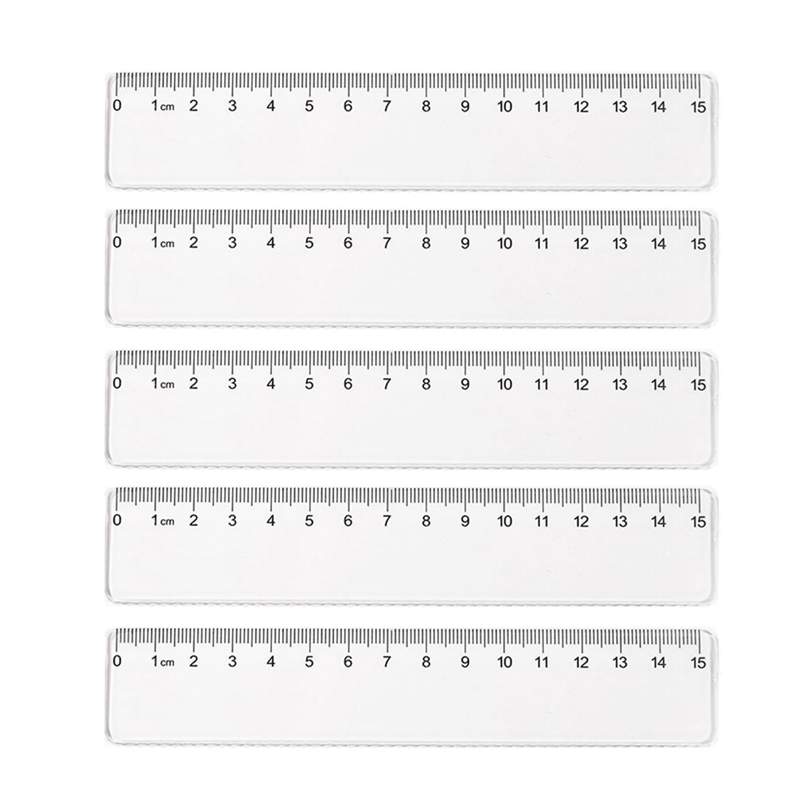 Xinsheinelry 5 Pcs 15cm 20cm Primary School Ruler Set Clear Straight Measuring for School