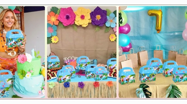 12 Scatole Popcorn Per Festa Moana – Bomboniere Hawaii Per Compleanno E Baby Shower
