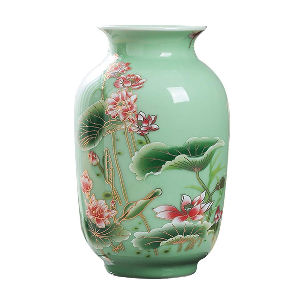 Vase en céramique stable lotus grand vase de table anti-chute avec base