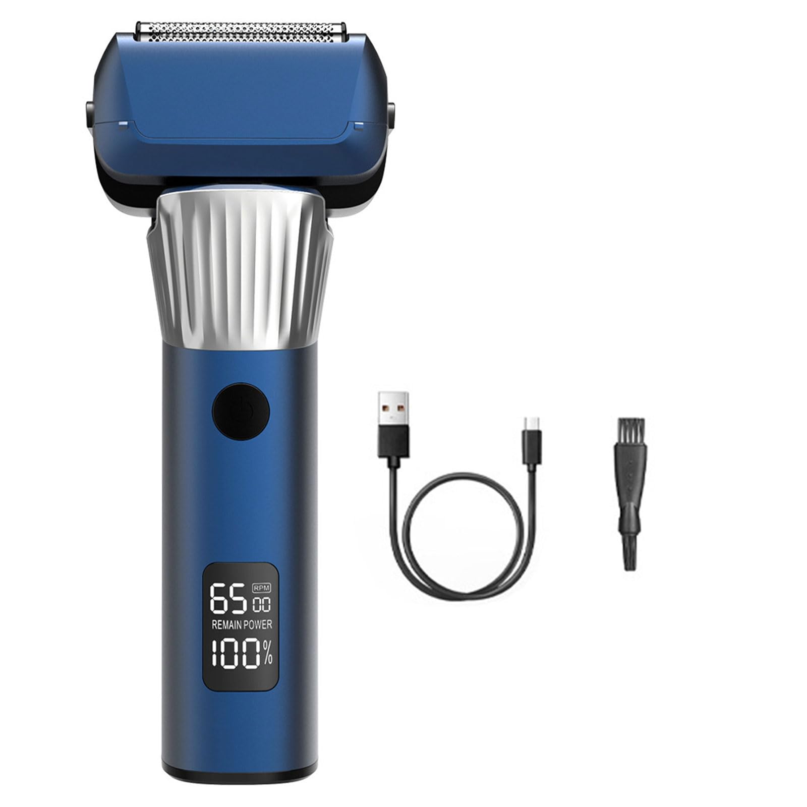 Rasoio elettrico da uomo ricaricabile Piccola macchina da barba Texture ABS adatta per viaggi facili e rasature veloci Trimmer ricaricabile da viaggio Strumento per toelettatura da uomo con schermo