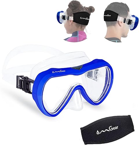 OMGear - Gafas de natación con cubierta para la nariz, máscara de buceo y esnórquel, máscara para niños y adultos, máscara de esnórquel para buceo,