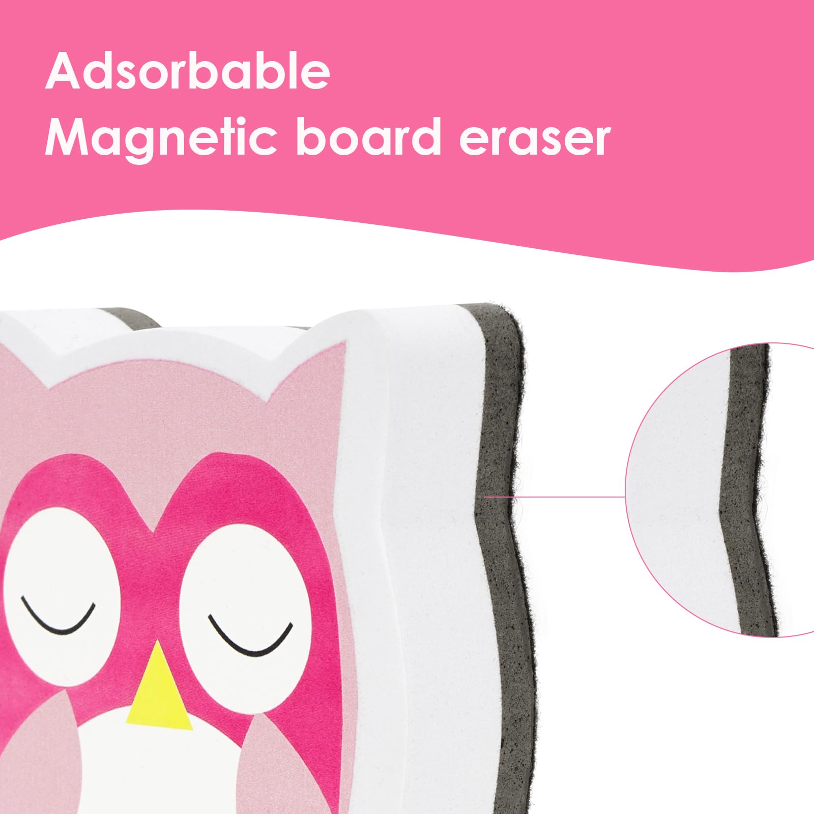 SHIDOW Magnetischer Eulen-Radiergummi Für Whiteboard – 5-teiliges Set, Niedliches Tier-Design, Trocken Abwischbar