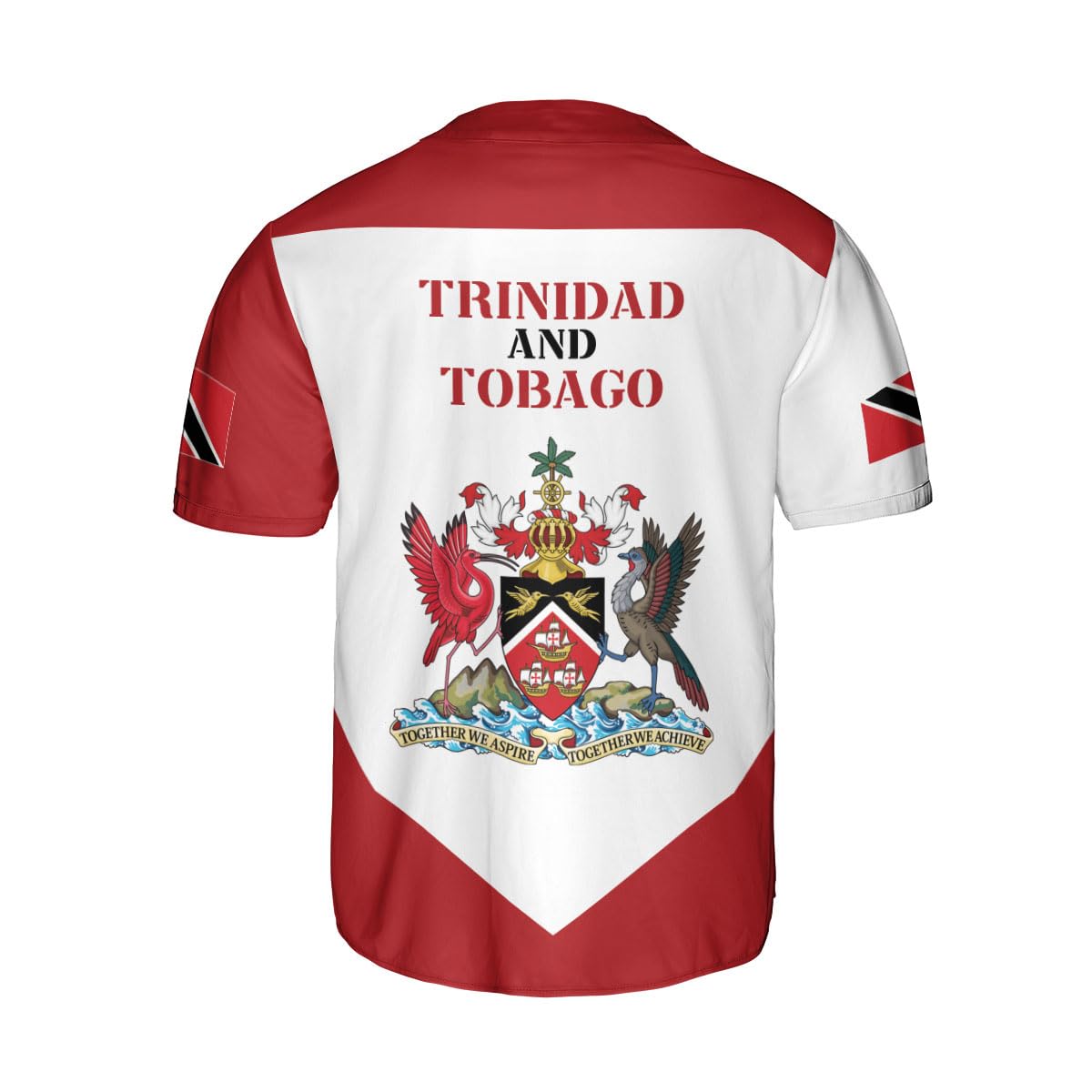 Riveprint Personalized Trinidad & Tobago Baseball Jersey, Trinidad and Tobago Pride Flag Shirt Trinidad Tobago Jersey Uniform (Style 7)