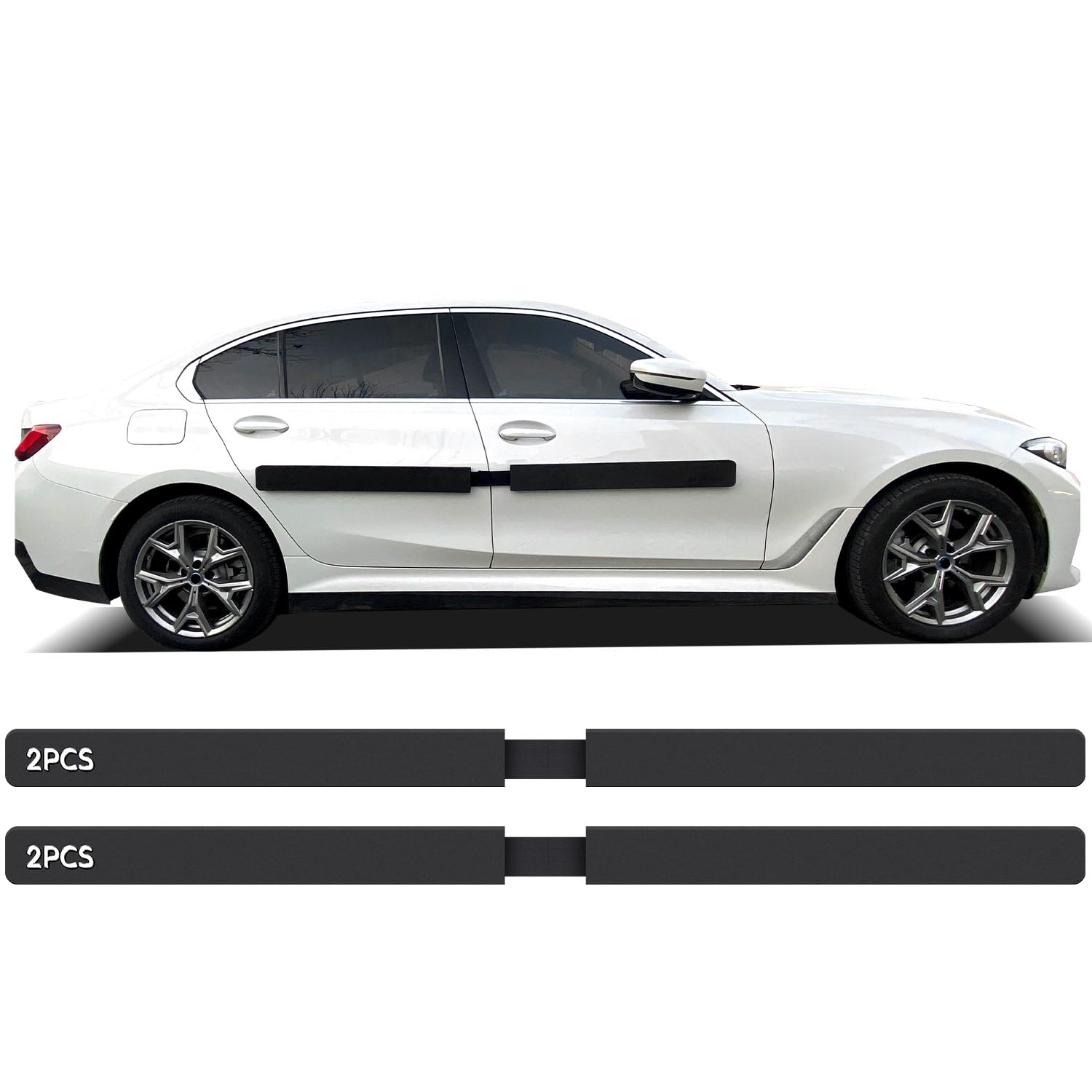 Datanly 2 Pack Dent Prevent Car Door Protector 33.46 Inch Magnetic Removable Car Door Dent Protector Lengthen and Widen Prevents Scratches Dings, Black