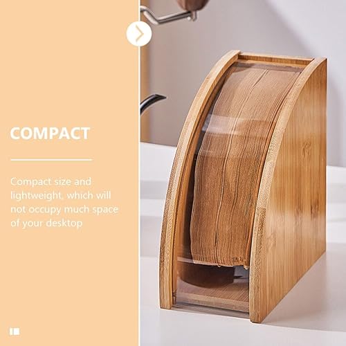 Miniatura 5 de Hemoton Soporte de escritorio para el hogar, soporte de filtro de café delicado, soporte de papel de filtro de madera, contenedor de filtro de café